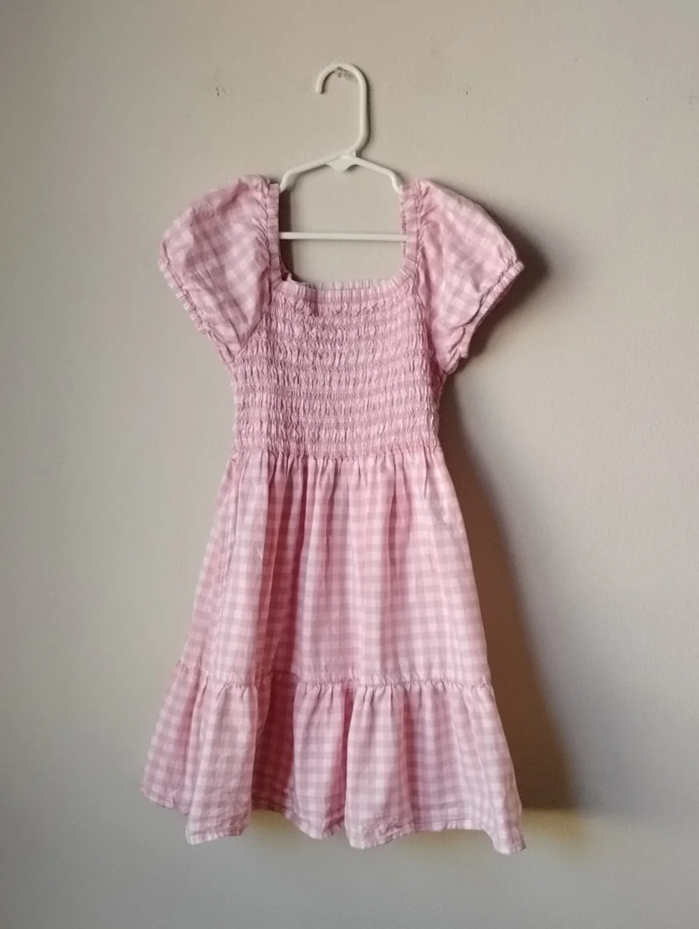 The Children's Place Pink Gingham Smocked Kids Dress